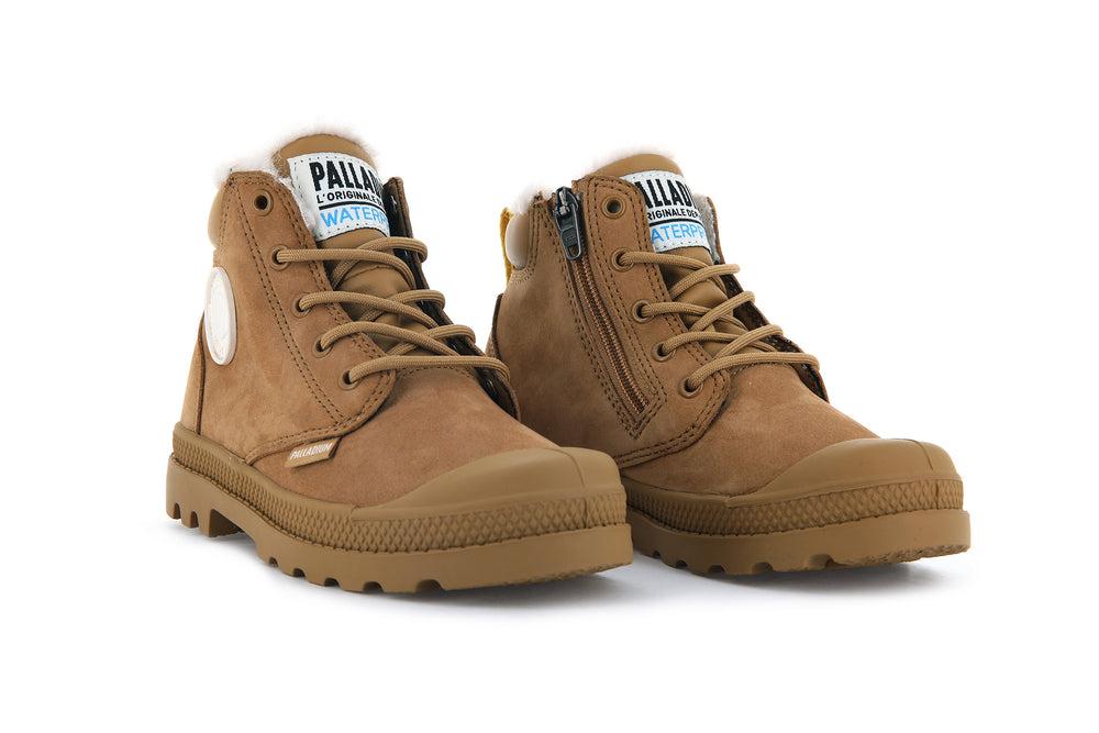 Botas Palladium PAMPA HI CUFF WPS OZ Niños Marrones | Costa Rica-06238